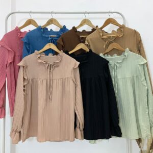 Ironless Blouse Plain Casual